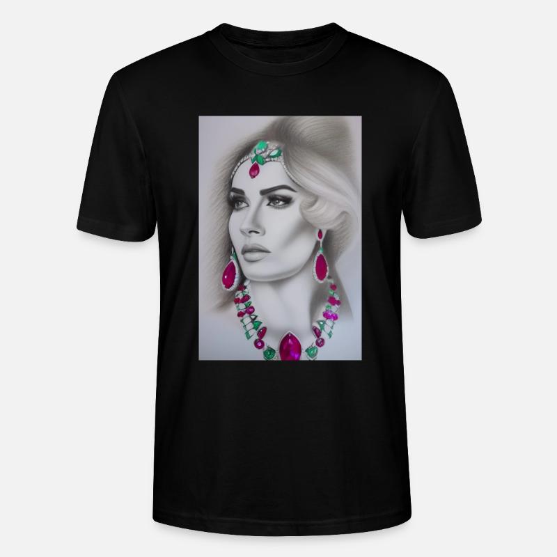 Frau mit Schmuck - Stanley/Stella Unisex Bio-T-Shirt CRAFTER - Schwarz