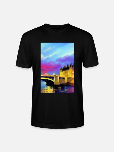 Ponts à Londres - T-shirt bio CRAFTER Stanley Stella Unisexe - noir