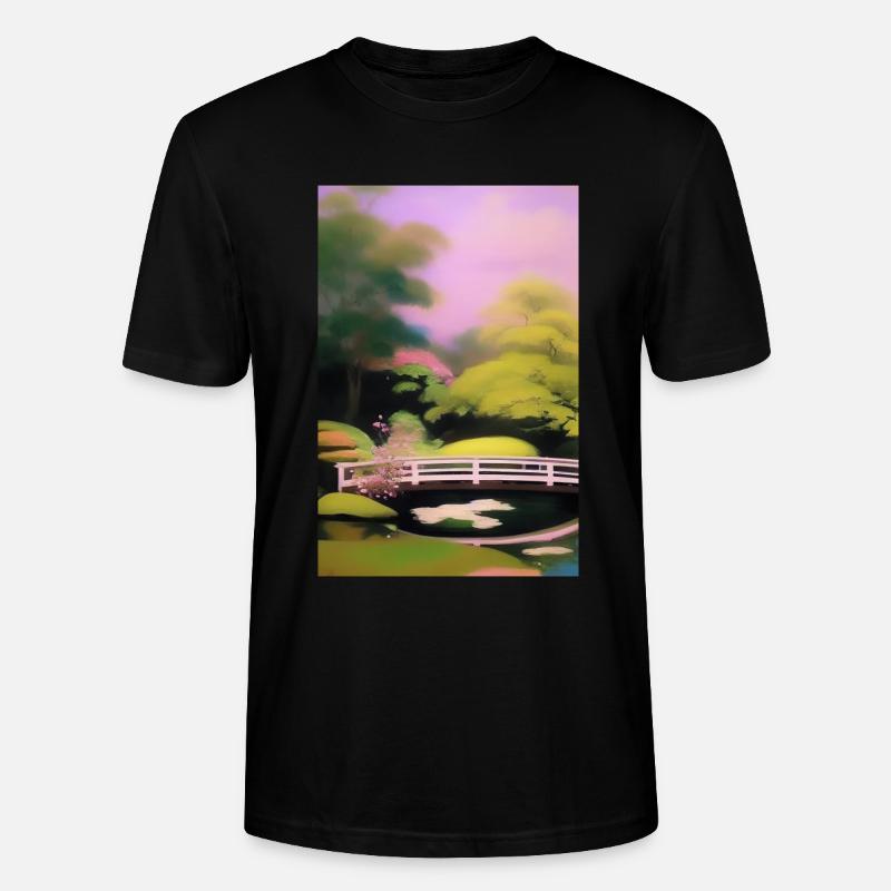 Chinesischer Zen Garten - Stanley/Stella Unisex Bio-T-Shirt CRAFTER - Schwarz
