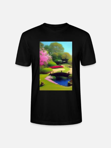 Chinese Zen Garden - Stanley/Stella CRAFTER Unisex Organic T-Shirt - black