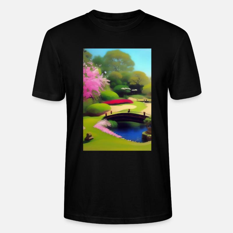 Chinesischer Zen Garten - Stanley/Stella Unisex Bio-T-Shirt CRAFTER - Schwarz