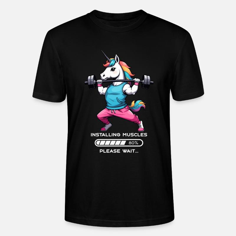 Licorne bodybuilder - T-shirt bio CRAFTER Stanley Stella Unisexe - noir