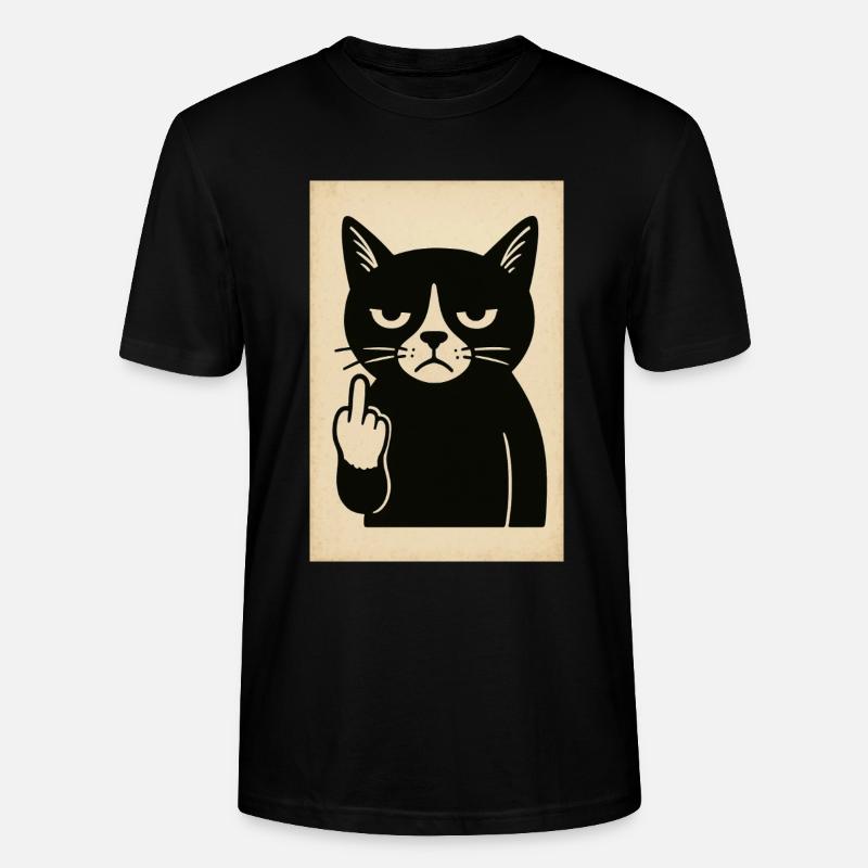 Grumpy Kitten - Stanley/Stella CRAFTER Unisex Organic T-Shirt - black