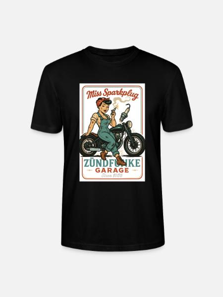 Miss Sparkplug – Zündfunke Garage Queen - Stanley/Stella CRAFTER Unisex Organic T-Shirt - black