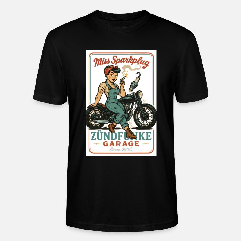 Miss Sparkplug – Zündfunke Garage Queen - T-shirt bio CRAFTER Stanley Stella Unisexe - noir