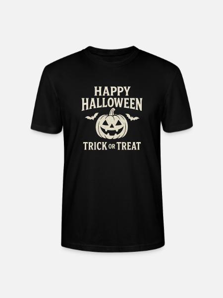 Halloween Pumpkin Trick or Treat - Stanley/Stella CRAFTER Unisex Organic T-Shirt - black