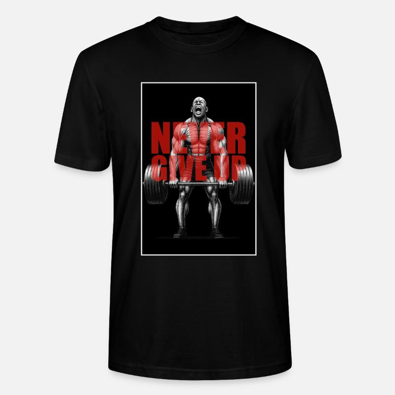 Never_Give_up_2 - Stanley/Stella Unisex Bio-T-Shirt CRAFTER - Schwarz