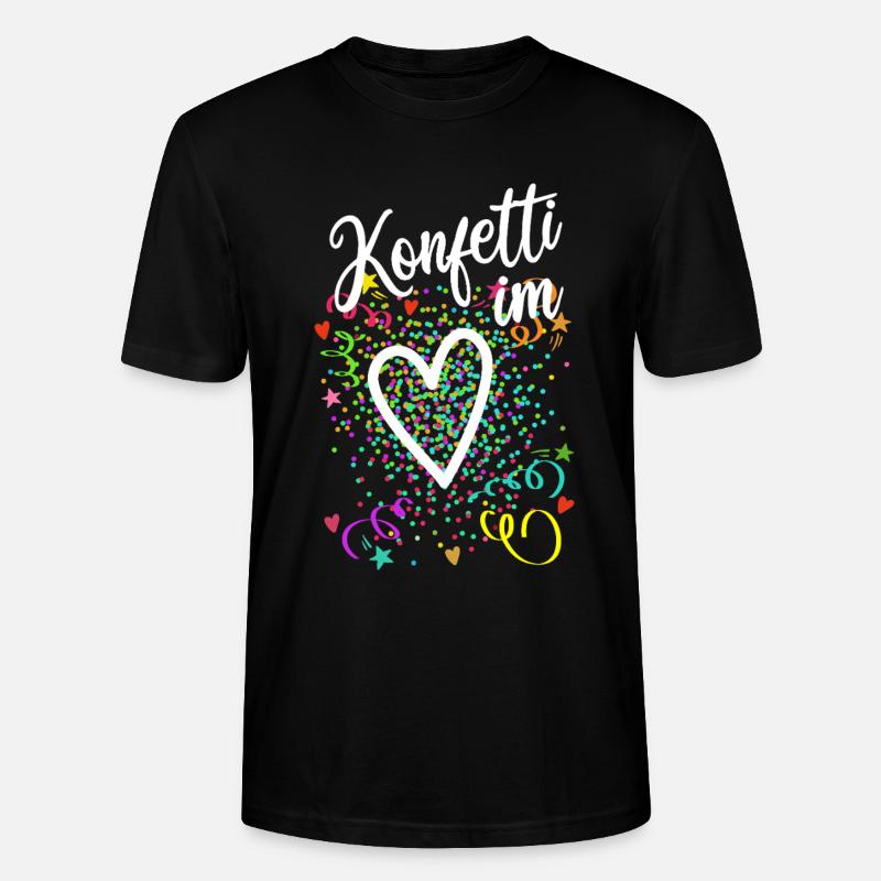 Konfetti im Herzen - Karneval im Blut - Stanley/Stella Unisex Bio-T-Shirt CRAFTER - Schwarz