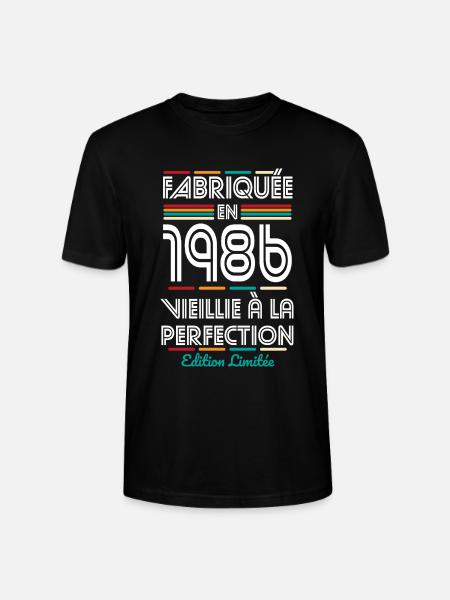 1986 – Made – Aged to perfection - Stanley/Stella CRAFTER Unisex Organic T-Shirt - black