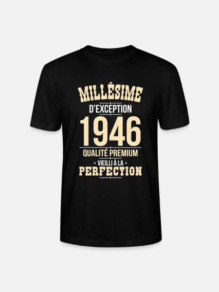 1946 – Millésime d’exception – Qualité premium - T-shirt bio CRAFTER Stanley Stella Unisexe - noir