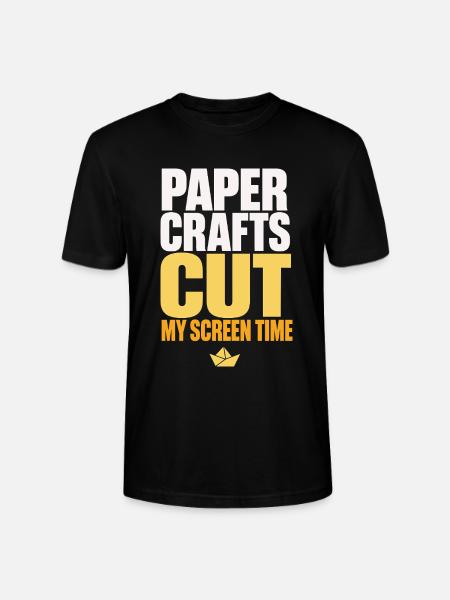 Paper Crafts Cut My Screen Time - Stanley/Stella Unisex Bio-T-Shirt CRAFTER - Schwarz