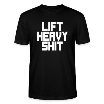 LIFT MERDE LOURD - T-shirt bio CRAFTER Stanley Stella Unisexe - noir - Devant - Alina (178cm) & Michal (187cm)
