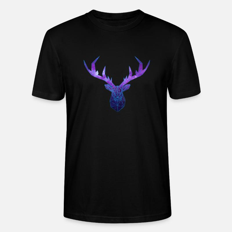 Cerf Low Poly Cosmos - Stanley/Stella Unisex Bio-T-Shirt CRAFTER - Schwarz