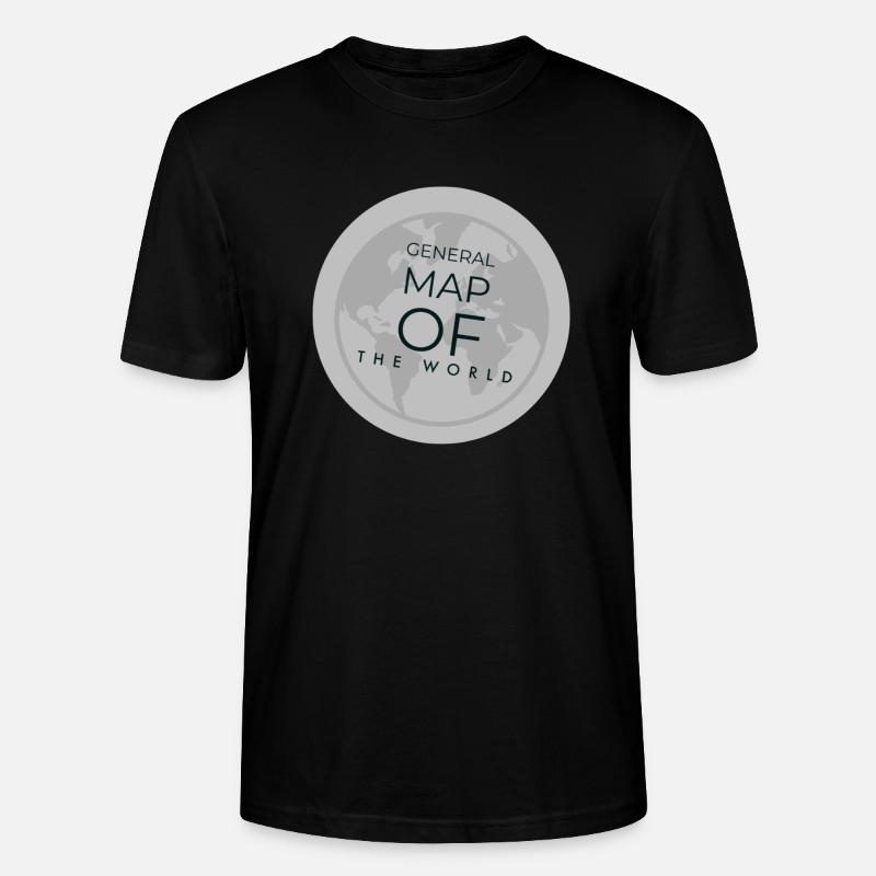 Übersichtskarte der Welt - Stanley/Stella Unisex Bio-T-Shirt CRAFTER - Schwarz