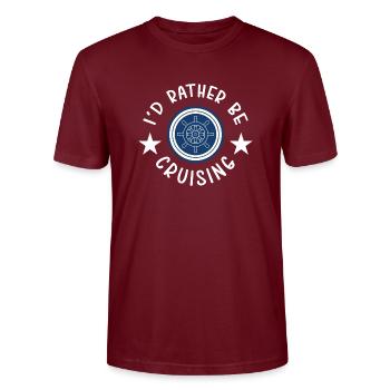 Cruise Cruise Ship - Stanley/Stella CRAFTER Unisex Organic T-Shirt - burgundy - Front - Alina (178cm) & Michal (187cm)