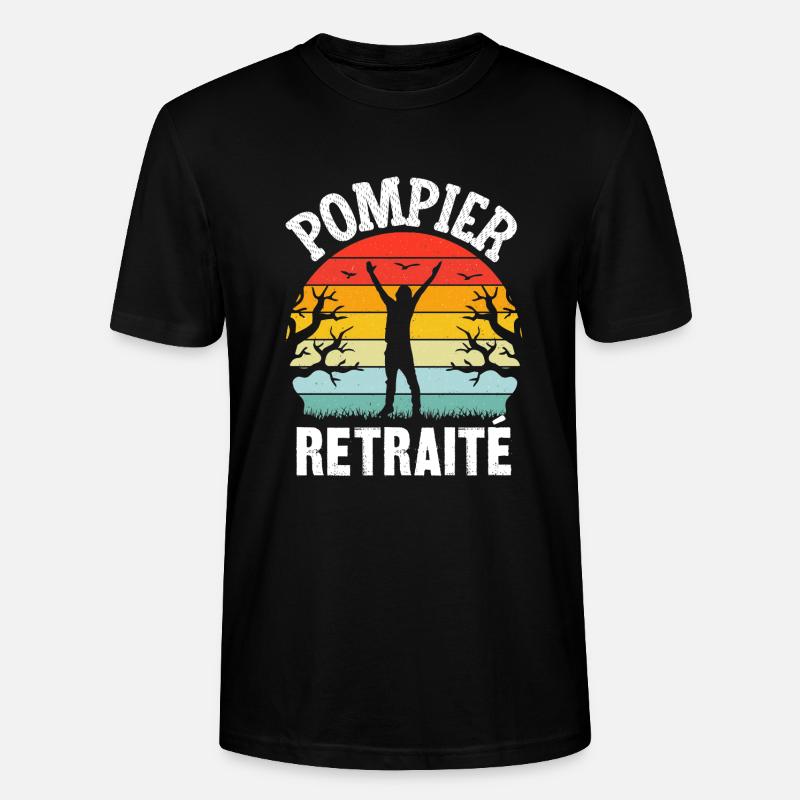 pompier retraité - T-shirt bio CRAFTER Stanley Stella Unisexe - noir