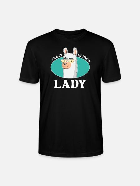 Crazy Alpaca Lady Alpacas - Stanley/Stella CRAFTER Unisex Organic T-Shirt - black