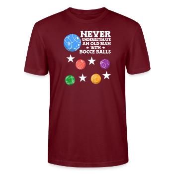 Boccia Boule Petanque - Stanley/Stella CRAFTER Unisex Organic T-Shirt - burgundy - Front - Alina (178cm) & Michal (187cm)