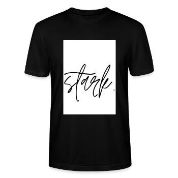 stark. jesaja 41,10. weiß hinterlegt - Stanley/Stella Unisex Bio-T-Shirt CRAFTER - Schwarz - Vorne - Alina (178cm) & Michal (187cm)