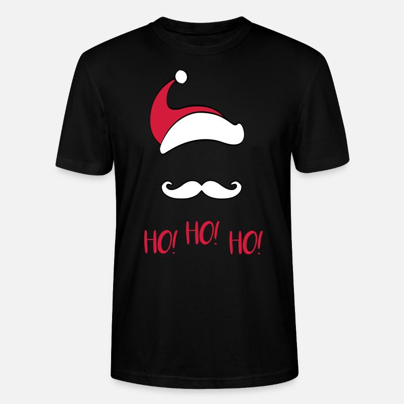 santa_mustache_red - Stanley/Stella Unisex Bio-T-Shirt CRAFTER - Schwarz