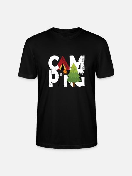 Campingplatz Lagerfeuer - Stanley/Stella Unisex Bio-T-Shirt CRAFTER - Schwarz