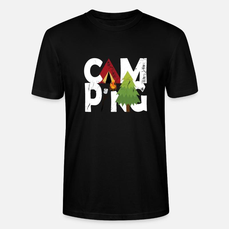 Campingplatz Lagerfeuer - Stanley/Stella Unisex Bio-T-Shirt CRAFTER - Schwarz