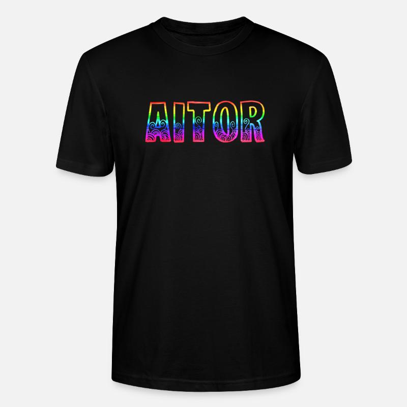 aitor rs regenbogen - Stanley/Stella Unisex Bio-T-Shirt CRAFTER - Schwarz