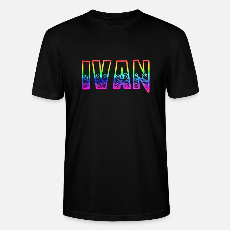 Ivan RS Arc-en-ciel - T-shirt bio CRAFTER Stanley Stella Unisexe - noir