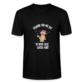 je bois que le week-end - T-shirt bio CRAFTER Stanley Stella Unisexe - noir - Devant - Alina (178cm) & Michal (187cm)