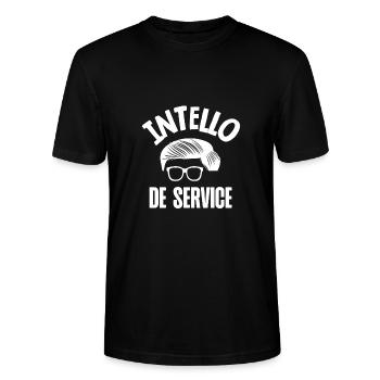 intello de service - T-shirt bio CRAFTER Stanley Stella Unisexe - noir - Devant - Alina (178cm) & Michal (187cm)