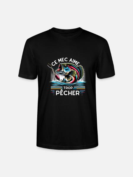 ce mec aime trop pêcher - T-shirt bio CRAFTER Stanley Stella Unisexe - noir