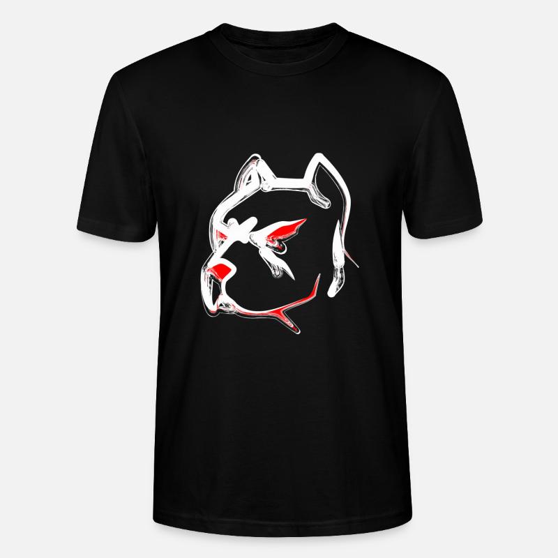 Design eines Pitbull Kopfes Gesicht - Stanley/Stella Unisex Bio-T-Shirt CRAFTER - Schwarz