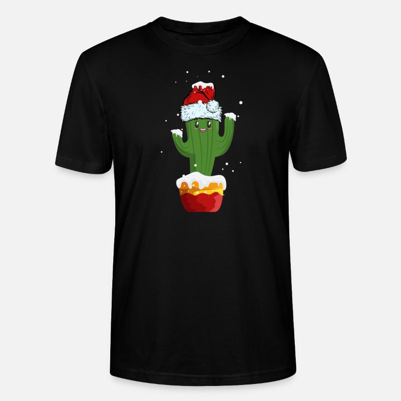 Cactus mignon de Noël - T-shirt bio CRAFTER Stanley Stella Unisexe - noir