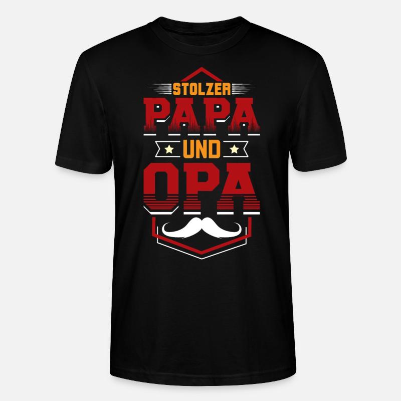 Stolzer Papa Opa - Stanley/Stella Unisex Bio-T-Shirt CRAFTER - Schwarz