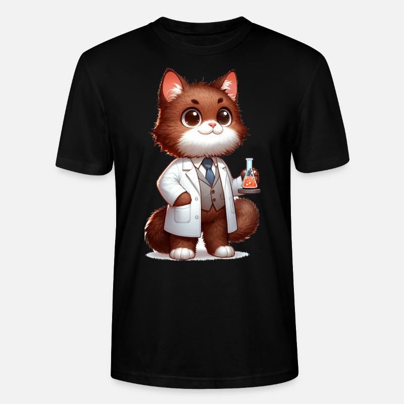 Chat mignon scientifique - T-shirt bio CRAFTER Stanley Stella Unisexe - noir