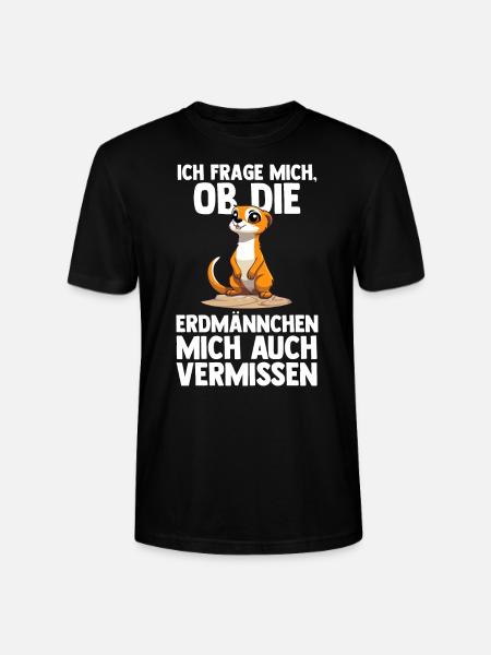 Erdmännchen Tier Surikate Geschenk - Stanley/Stella Unisex Bio-T-Shirt CRAFTER - Schwarz