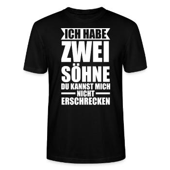 2 Söhne Familie Mama von 2 Söhnen Geschenk - Stanley/Stella Unisex Bio-T-Shirt CRAFTER - Schwarz - Vorne - Alina (178cm) & Michal (187cm)