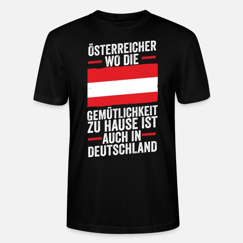 Austrian German Austria - Stanley/Stella CRAFTER Unisex Organic T-Shirt - black