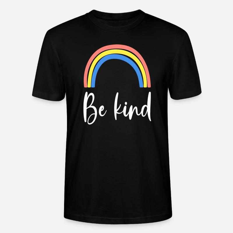Be Kind Rainbow - Stanley/Stella Unisex Bio-T-Shirt CRAFTER - Schwarz