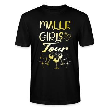 Malle Girls Tour Gold - Stanley/Stella Unisex Bio-T-Shirt CRAFTER - Schwarz - Vorne - Alina (178cm) & Michal (187cm)
