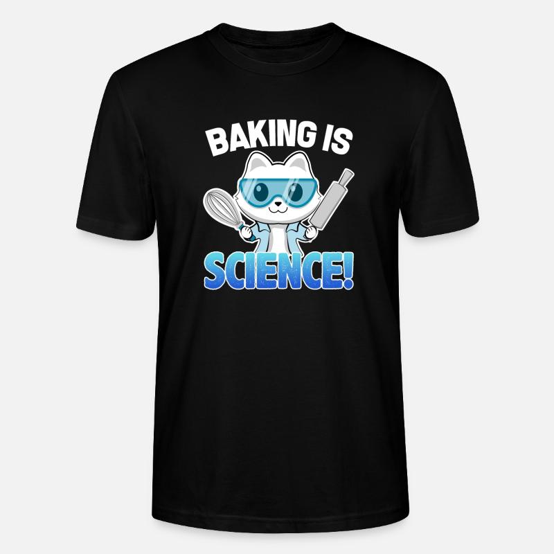 Baking is Science Cat - Stanley/Stella CRAFTER Unisex Organic T-Shirt - black