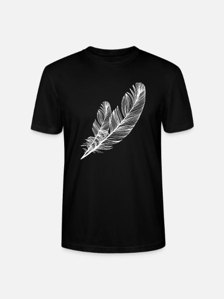 small and large feather - Stanley/Stella CRAFTER Unisex Organic T-Shirt - black
