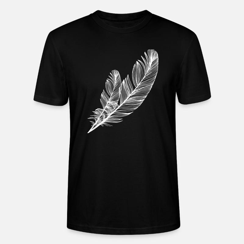 small and large feather - Stanley/Stella CRAFTER Unisex Organic T-Shirt - black