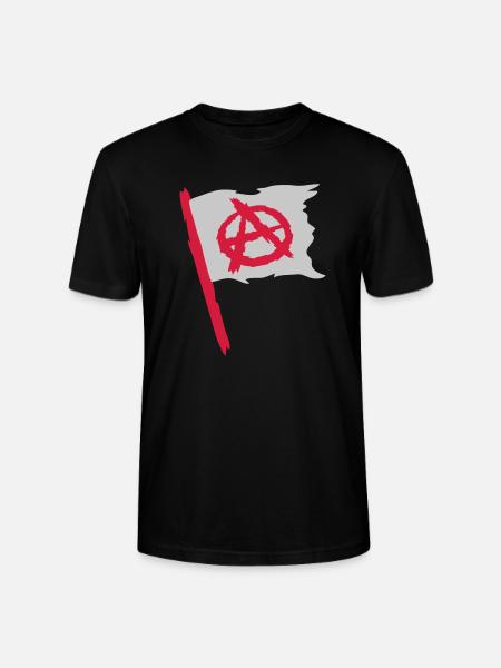 Flag anarchy symbol logo - Stanley/Stella CRAFTER Unisex Organic T-Shirt - black