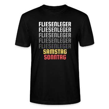 fliesenleger Handwerker - Stanley/Stella Unisex Bio-T-Shirt CRAFTER - Schwarz - Vorne - Alina (178cm) & Michal (187cm)
