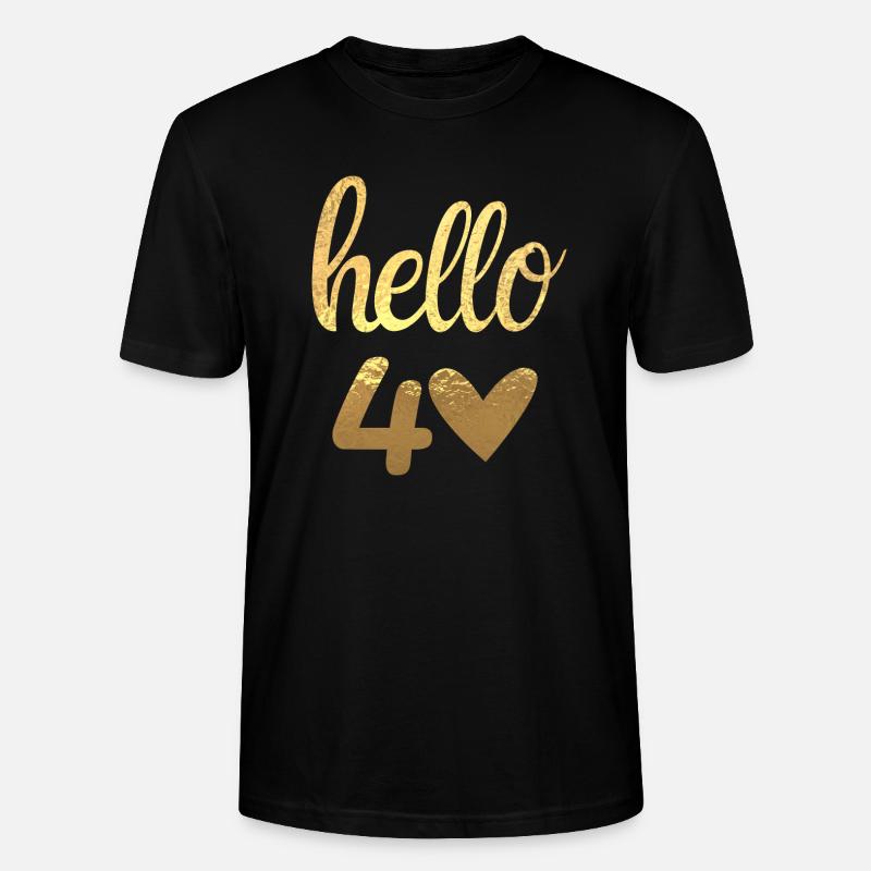 Hello 40 doré - T-shirt bio CRAFTER Stanley Stella Unisexe - noir