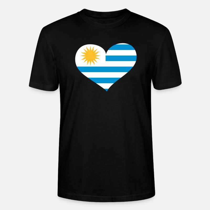 Uruguay Herz; Heart Uruguay - Stanley/Stella Unisex Bio-T-Shirt CRAFTER - Schwarz