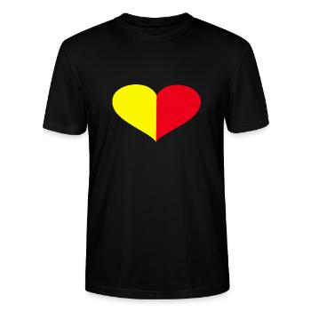 Le cœur bat jaune rouge - T-shirt bio CRAFTER Stanley Stella Unisexe - noir - Devant - Alina (178cm) & Michal (187cm)