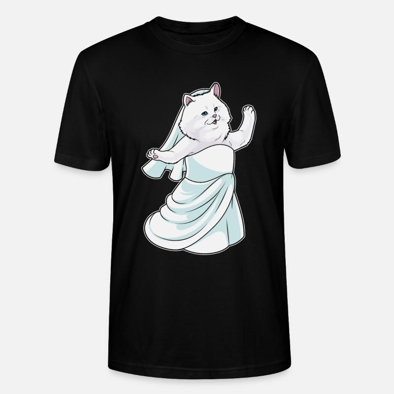 Chat persan robe de mariée - T-shirt bio CRAFTER Stanley Stella Unisexe - noir