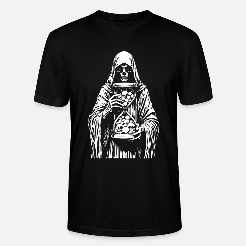 Sensenmann mit Schädeln - Stanley/Stella Unisex Bio-T-Shirt CRAFTER - Schwarz